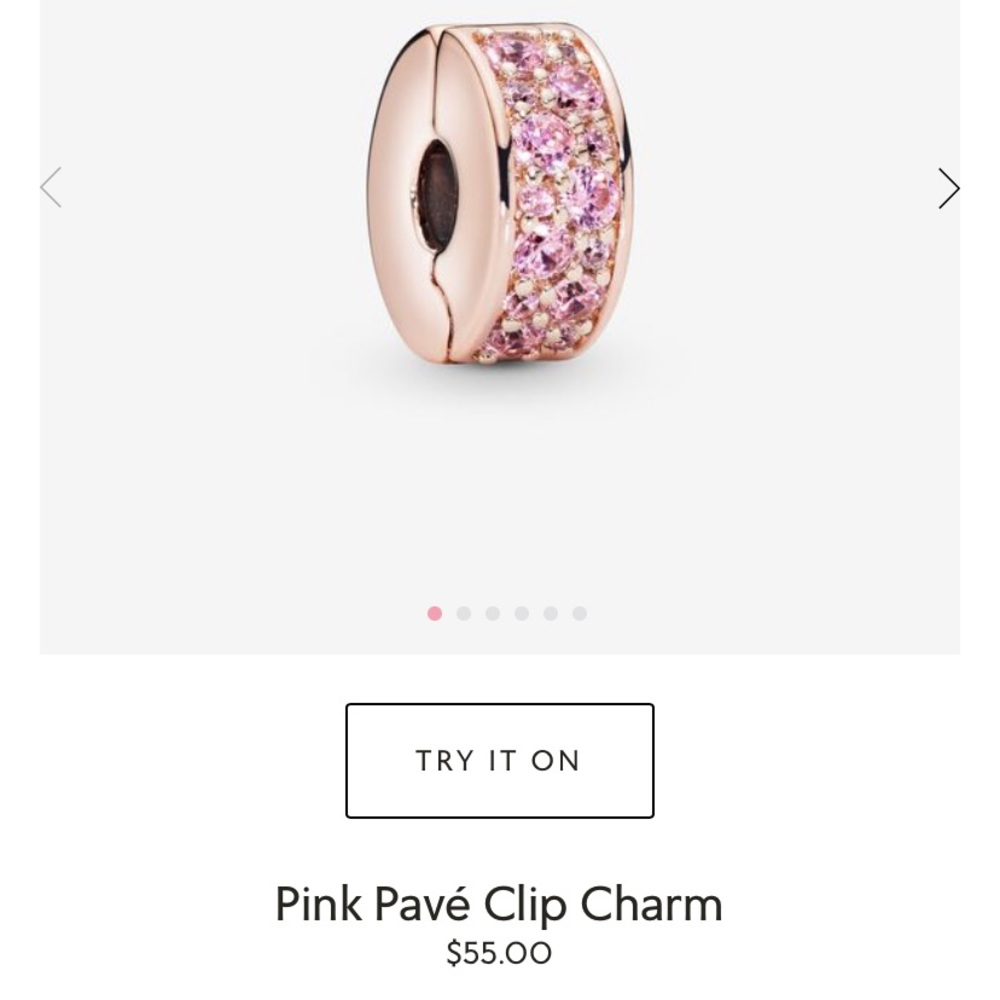Pandora Pink Pave Clip Charm